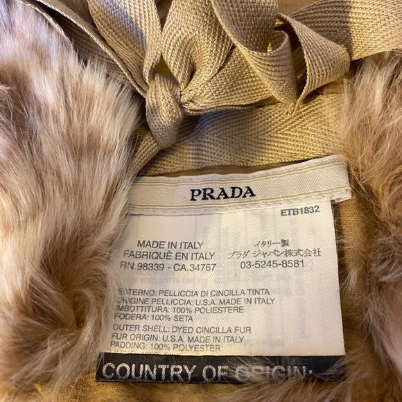 PRADA GENUINE CHINCHILLA COLLAR - LIGHT BROWN - Picture 4 of 9